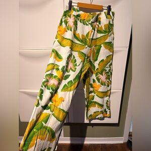 Panama Jack Green and Yellow Floral Cropped Pants